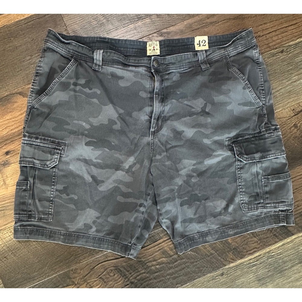 RedHead Mens Grey Camo Cargo Shorts Size 42 Outdoor Casual Multi Pocket Grunge